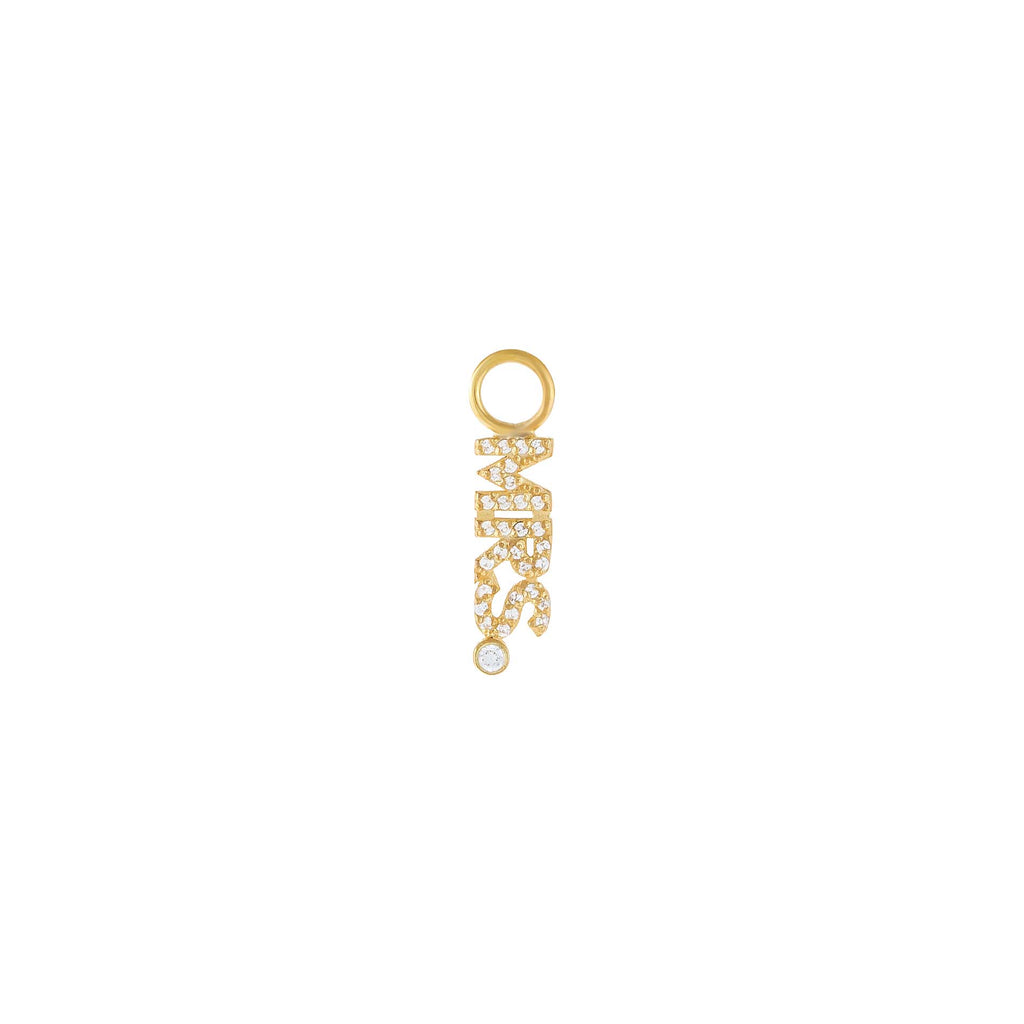 Gold Pavé Mrs. Nameplate Charm - Adina Eden's Jewels