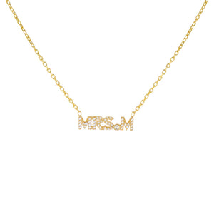 Gold / A Pavé Mrs. Nameplate Necklace - Adina Eden's Jewels