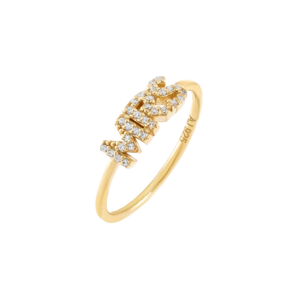 Gold / 8 Pavé Mrs. Ring - Adina Eden's Jewels
