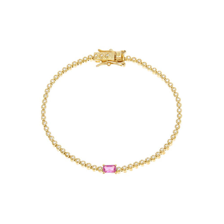  CZ Baguette Stone Tennis Bracelet - Adina Eden's Jewels