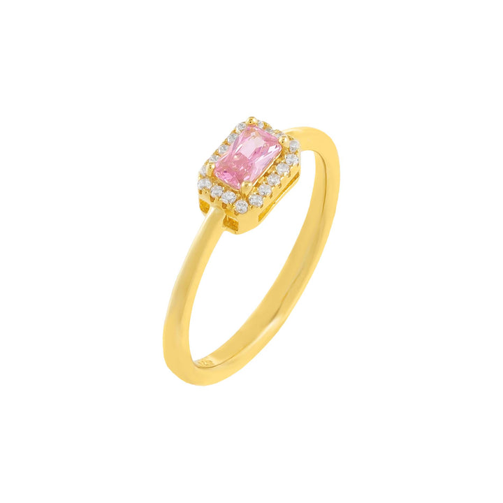 Sapphire Pink / 6 CZ Pink Illusion Baguette Ring - Adina Eden's Jewels