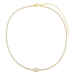  CZ Baguette Tennis Choker - Adina Eden's Jewels