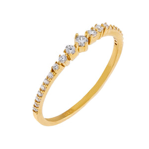 14K Gold / 5 Thin CZ Multi Stone Ring 14K - Adina Eden's Jewels