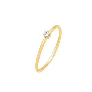 Gold / 5 Tiny Solitaire CZ Ring - Adina Eden's Jewels