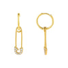 Gold Safety Pin Huggie Earring - Adina Eden's Jewels