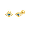 Gold Pavé Evil Eye Threaded Ball Stud Earring - Adina Eden's Jewels