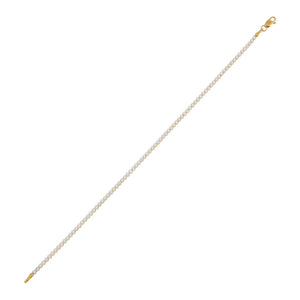 14K Gold CZ Bezel Tennis Bracelet 14K - Adina Eden's Jewels