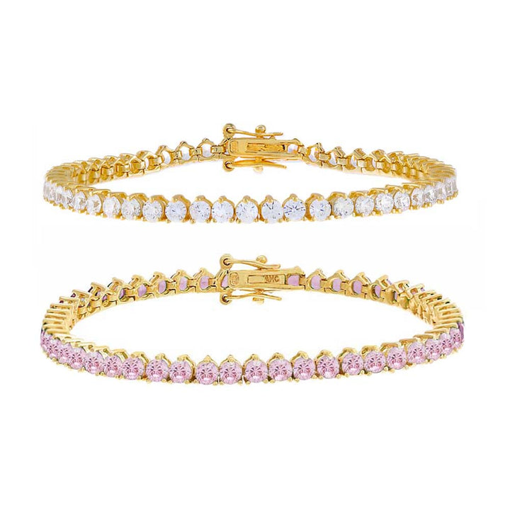 Light Pink The Full Glitz Tennis Bracelet Combo Set - Adina Eden's Jewels