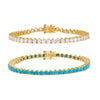 Turquoise The Full Glitz Tennis Bracelet Combo Set - Adina Eden's Jewels