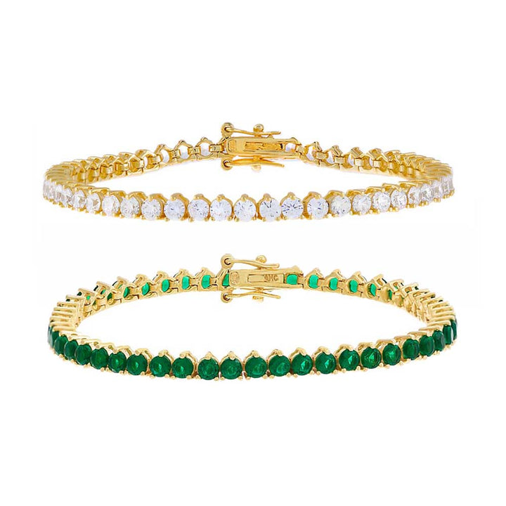 Emerald Green The Full Glitz Tennis Bracelet Combo Set - Adina Eden's Jewels