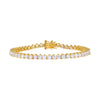 Gold / 3 MM / 6.75" Three Prong Tennis Bracelet - Adina Eden's Jewels