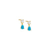 Turquoise / Pair Colored Mini Teardrop Shaker Stud Earring - Adina Eden's Jewels