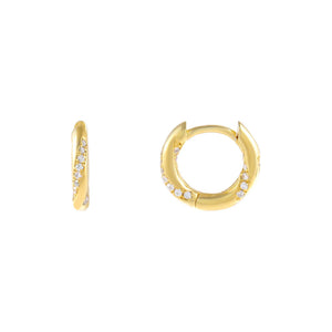 Gold CZ Wrapped Huggie Earring - Adina Eden's Jewels
