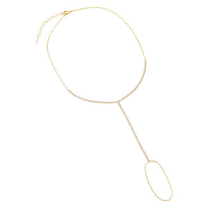 Gold Tennis Hand Chain - Adina Eden's Jewels