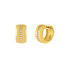 Gold CZ X Solid Wide Huggie Earring - Adina Eden's Jewels