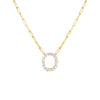 Gold / O Large CZ Uppercase Initial Link Necklace - Adina Eden's Jewels