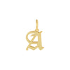 Gold / E Uppercase Old English Initial Necklace Charm - Adina Eden's Jewels