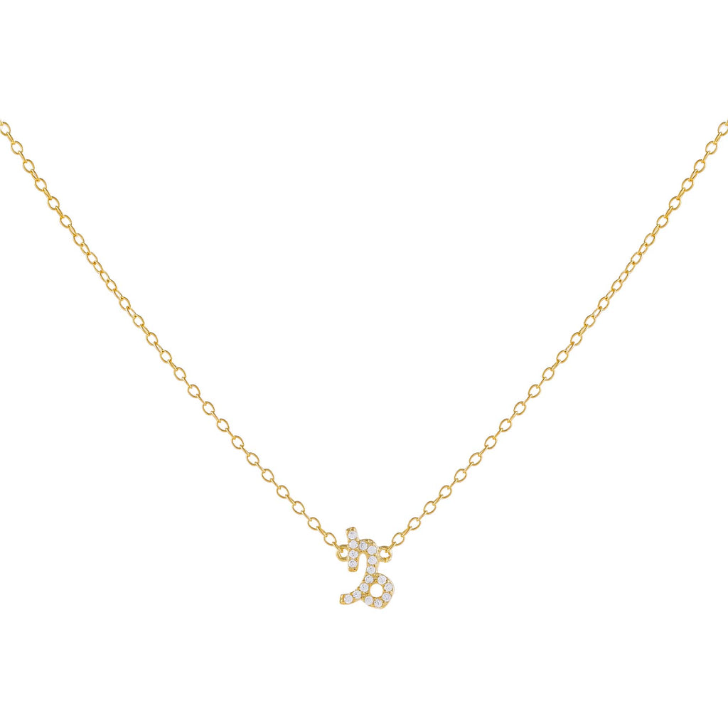 Gold / Capricorn Pavé Zodiac Necklace - Adina Eden's Jewels