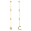 Gold CZ Celestial Chain Drop Earring - Adina Eden's Jewels