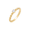 Gold / 5 Solitaire CZ Chain Ring - Adina Eden's Jewels