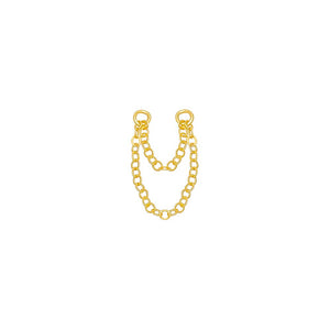 Gold Double Earring Connector Chain - Adina Eden's Jewels