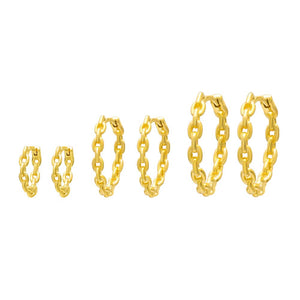  Solid Chain Huggie Earring - Adina Eden's Jewels