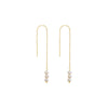 Pearl White / Pair Pearl Drop Chain Threader Earring - Adina Eden's Jewels