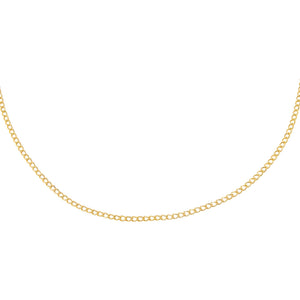14K Gold / 16" Thin Cuban Chain Necklace 14K - Adina Eden's Jewels