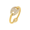 Gold / 6 Large CZ Mariner Link Ring - Adina Eden's Jewels