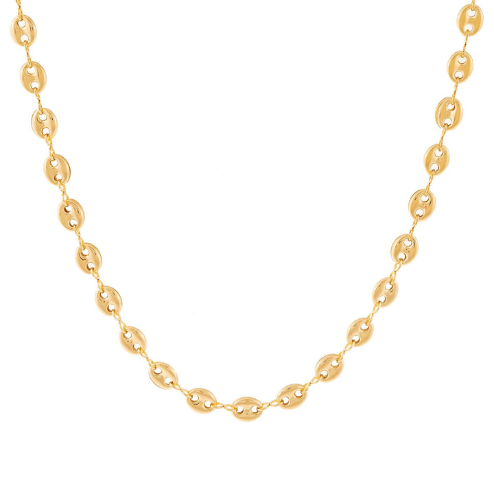 Gold / 16" Puff Mariner Link Necklace - Adina Eden's Jewels