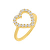 Gold / 3 CZ Open Heart Ring - Adina Eden's Jewels