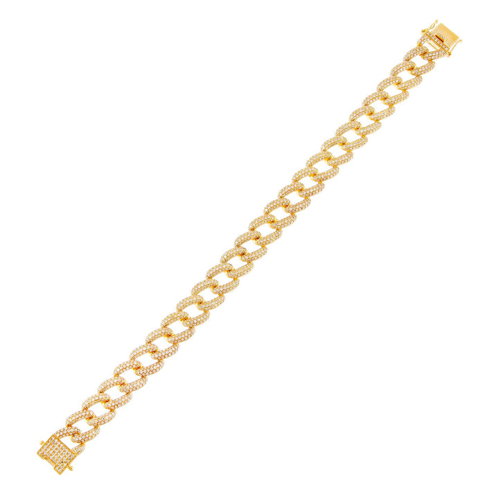 14K Gold Diamond Chunky Pavé Chain Link Bracelet 14K - Adina Eden's Jewels