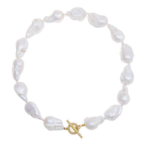  Large Pearl Toggle Necklace - Adina Eden's Jewels