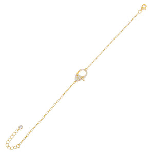 Gold CZ Clasp Link Bracelet - Adina Eden's Jewels
