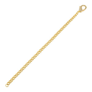 Gold Pavé Cuban Chain Clasp Bracelet - Adina Eden's Jewels
