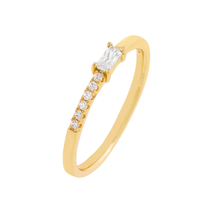 Gold / 6 CZ Thin Baguette Ring - Adina Eden's Jewels