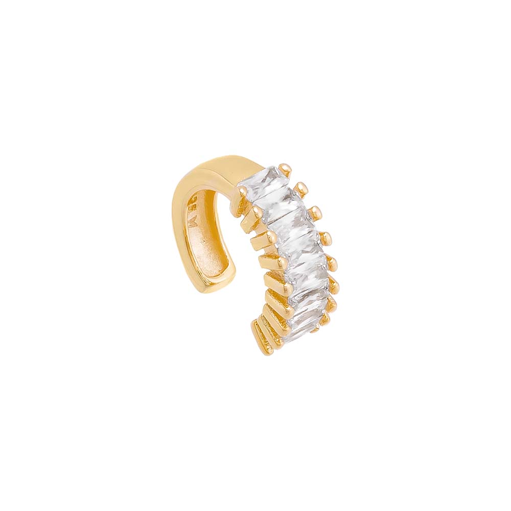 Gold Colored Baguette Ear Cuff - Adina Eden's Jewels