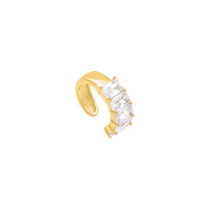 Clear CZ Baguette Ear Cuff - Adina Eden's Jewels