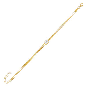  Colored Baguette Cuban Bracelet - Adina Eden's Jewels