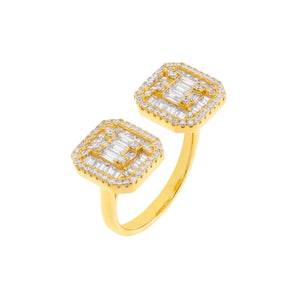 Gold CZ Colored Illusion Ring - Adina Eden's Jewels