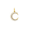 Gold Colored Half Circle 3 Prong CZ Necklace Charm - Adina Eden's Jewels