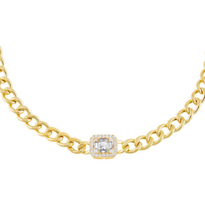 Gold CZ Colored Illusion Cuban Choker - Adina Eden's Jewels