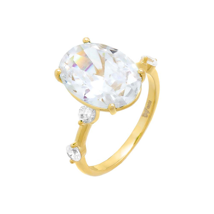 Gold / 6 Colored Oval Shape Travel Ring - Adina Eden's Jewels