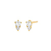 Gold / Pair Colored Graduated Double Solitaire Stud Earring - Adina Eden's Jewels