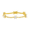 Gold Colored Pave X Emerald Tennis Bracelet - Adina Eden's Jewels