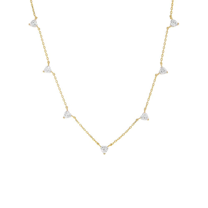 Gold Multi CZ Heart Necklace - Adina Eden's Jewels