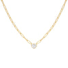 Clear Colored Bezel Heart Link Necklace - Adina Eden's Jewels