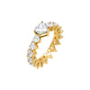 Gold / 6 Multi CZ Heart Ring - Adina Eden's Jewels