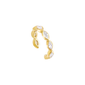 Gold / Single Colored Marquise Bezel Ear Cuff - Adina Eden's Jewels