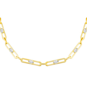  CZ Colored Oval Link Choker - Adina Eden's Jewels